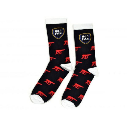 Black-Red-White - Front - Team Direct Unisex Adult No 1 Fan Cannon Socks