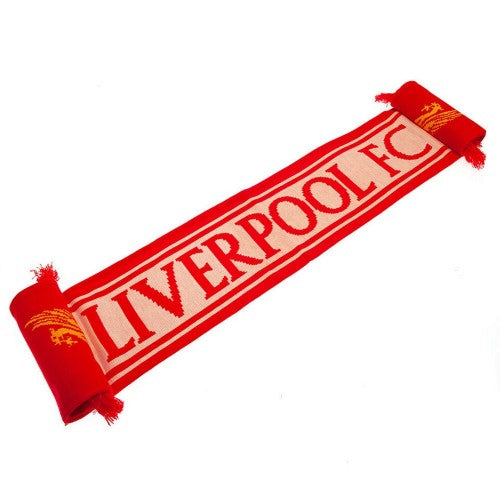 Front - Liverpool FC Colour Block Jacquard Winter Scarf