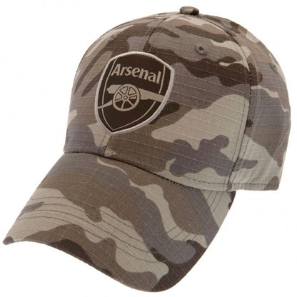 Front - Arsenal FC Unisex Adult Camo Backstrap Baseball Cap