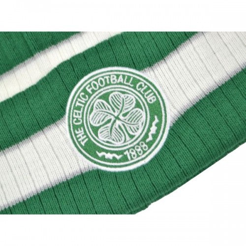 Green-White - Back - Celtic FC Unisex Adult Bobble Knitted Beanie