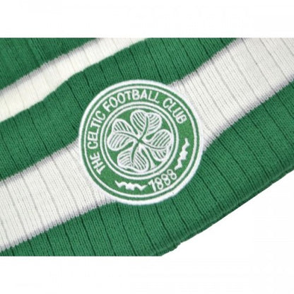 Green-White - Back - Celtic FC Unisex Adult Bobble Knitted Beanie