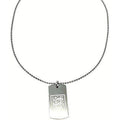 Silver-Black - Front - England FA Stainless Steel Engraved Crest Dog Tag And Chain