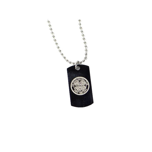 Front - Celtic FC Stainless Steel Engraved Crest Dog Tag And Chain