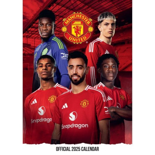 Front - Manchester United FC 2025 A3 Wall Calendar