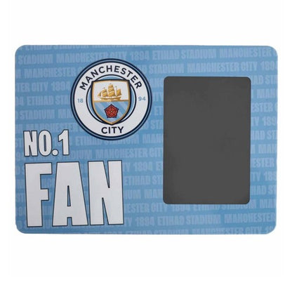 Front - Manchester City FC No.1 Fan Metal Embossed Photo Frame