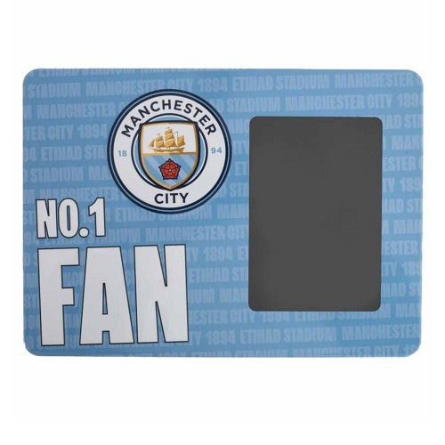 Front - Manchester City FC No.1 Fan Metal Embossed Photo Frame