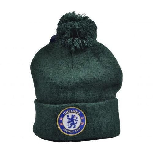 Front - Chelsea FC Crest Knitted Bobble Hat