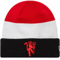 Front - Manchester United FC New Era Flag Knitted Cuffed Beanie