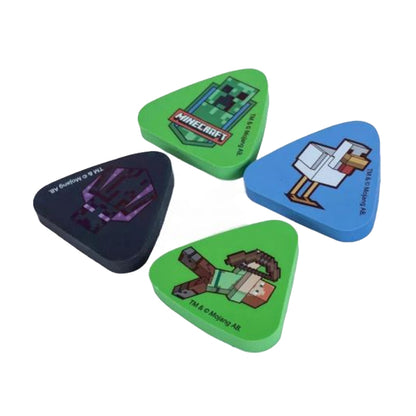 Multicoloured - Back - Minecraft Characters Erasers Set (Pack of 4)