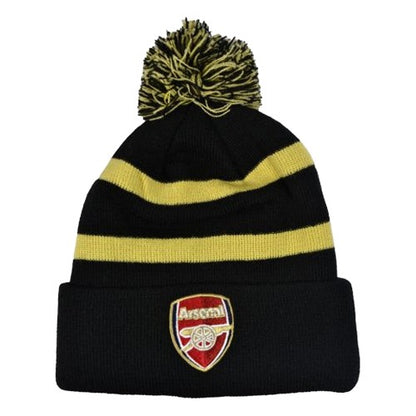 Front - Arsenal FC Cannon Striped Bobble Beanie