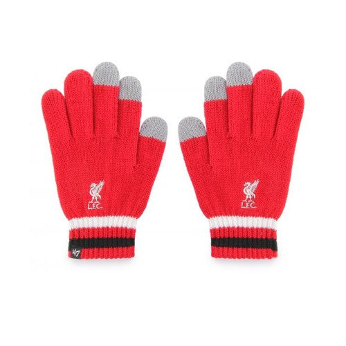 Front - Liverpool FC Childrens/Kids Touch Screen Knitted 47 Gloves