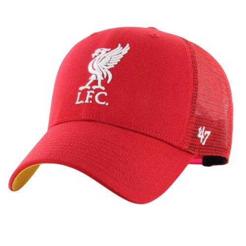 Front - Liverpool FC Childrens/Kids MVP 47 Mesh Snapback Baseball Cap
