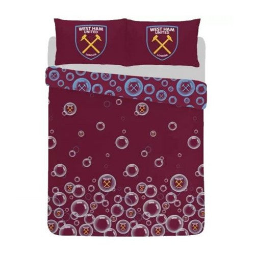 Front - West Ham United FC Forever Blowing Reversible Bubbles Duvet Cover Set