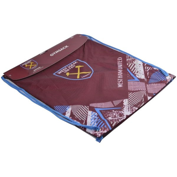 Claret-Yellow-Blue - Back - West Ham United FC Vector Gym Drawstring Bag