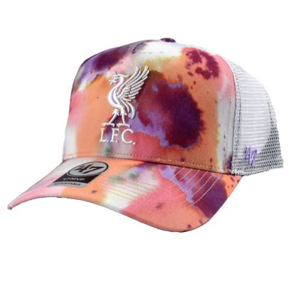 Front - 47 Unisex Adult MVP Liverpool FC Tie Dye Snapback Trucker Cap
