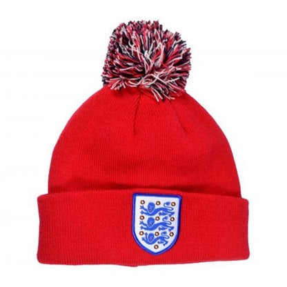 Front - England FA Unisex Adult Bobble Knitted Beanie