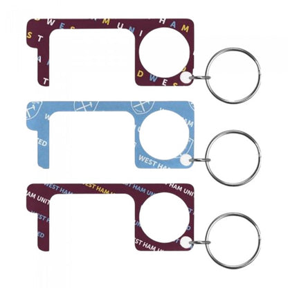 Front - West Ham United FC No Touch Keyring (Pack of 3)