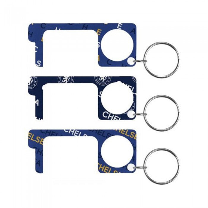 Front - Chelsea FC No Touch Keyring (Pack of 3)
