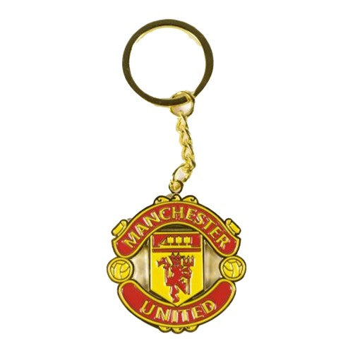 Front - Manchester United FC Crest Keyring And Badge Set