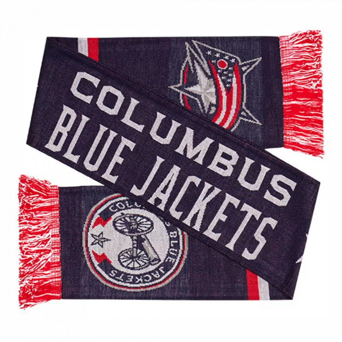 Front - Columbus Blue Jackets Knitted Jacquard Scarf