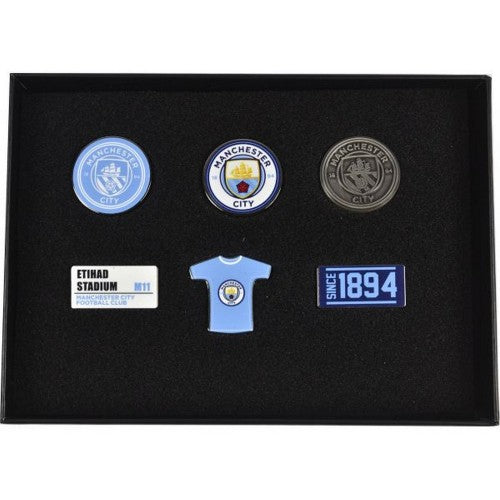 Front - Manchester City FC Executive Badge Set (Pack of 6)