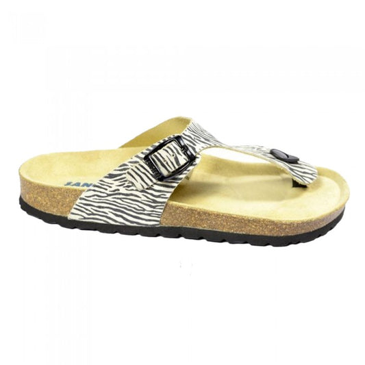 Front - Sanosan Womens/Ladies Geneve Africa Zebra Print Sandals
