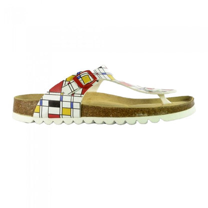 Front - Sanosan Womens/Ladies Genve Colour Block Leather Sandals
