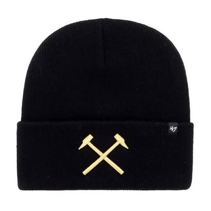 Front - West Ham United FC Haymaker 47 Cuffed Beanie