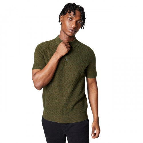 Front - Burton Mens Herringbone Knitted Polo Shirt