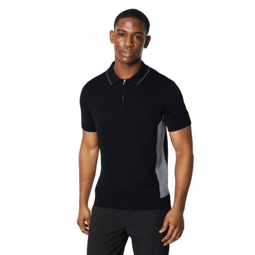 Front - Burton Mens Knitted Side Panels Polo Shirt