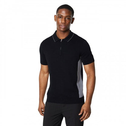 Front - Burton Mens Knitted Side Panels Polo Shirt