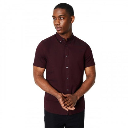 Front - Burton Mens Oxford Short-Sleeved Shirt