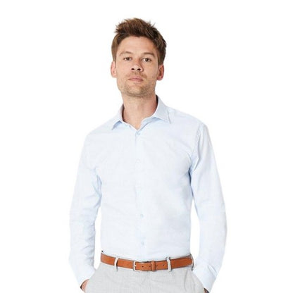 Front - Burton Mens Easy-Iron Slim Formal Shirt (Pack of 2)