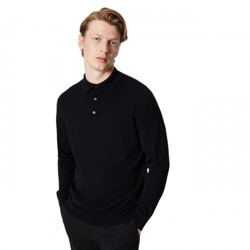 Front - Burton Mens Knitted Cotton Long-Sleeved Polo Shirt