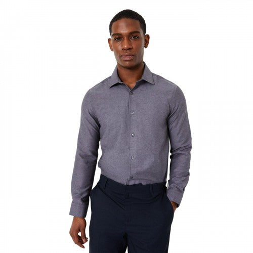 Front - Burton Mens Oxford Easy-Iron Slim Formal Shirt
