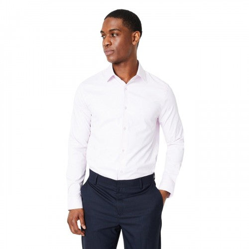 Front - Burton Mens Easy-Iron Slim Long-Sleeved Formal Shirt