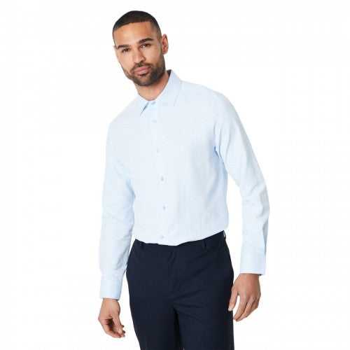 Front - Burton Mens Herringbone Slim Long-Sleeved Shirt