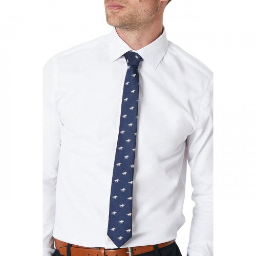 Front - Burton Mens Horse Racing Jacquard Tie