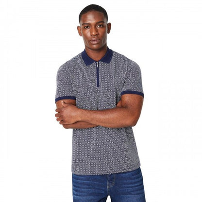 Front - Burton Mens Geometric Linear Polo Shirt