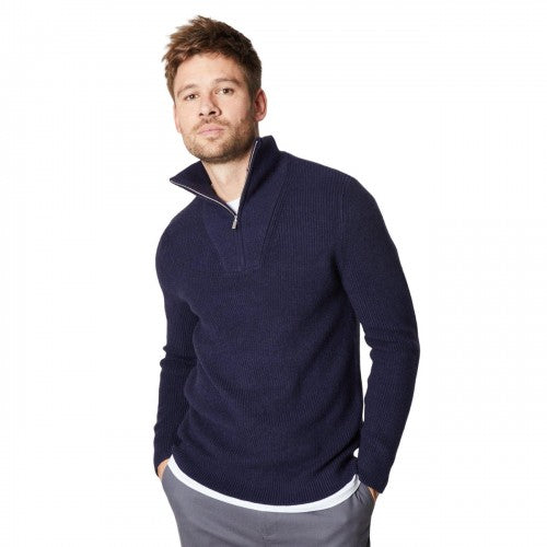 Front - Burton Mens Fisherman Zip Neck Jumper