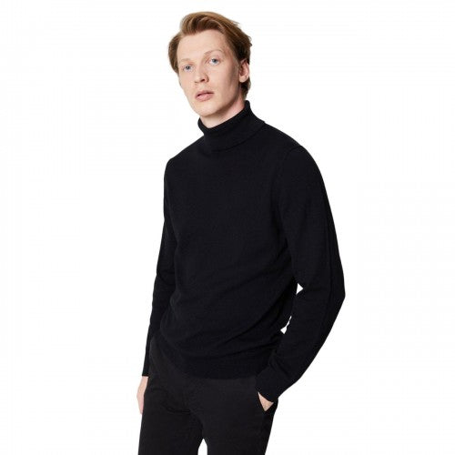Front - Burton Mens Rich Cotton Roll Neck Jumper