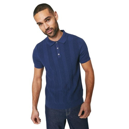Front - Burton Mens Open Stitch Knitted Polo Shirt