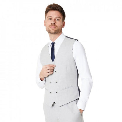 Front - Burton Mens Heathered Slim Wedding Waistcoat