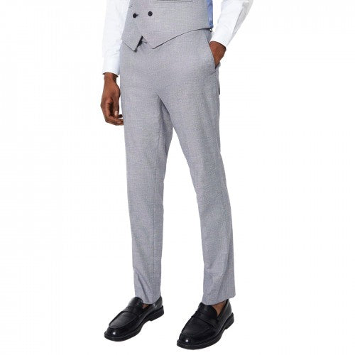Front - Burton Mens Linen Blend Slim Wedding Suit Trousers