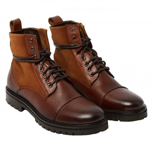 Front - Burton Mens Brighton Leather Lace Up Boots