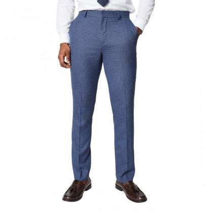Front - Burton Mens Puppytooth Suit Trousers