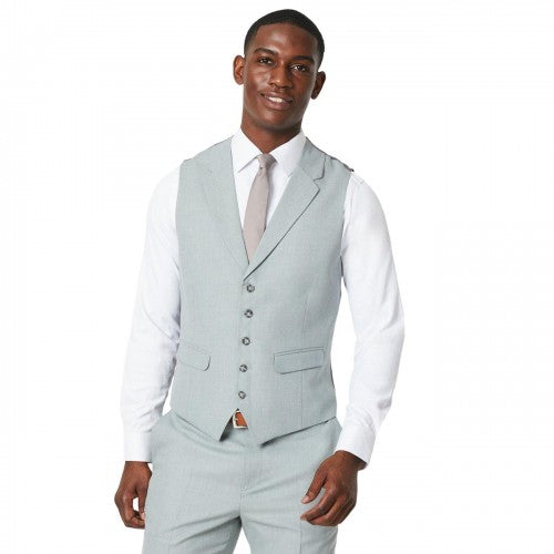 Front - Burton Mens Weave Twill Waistcoat