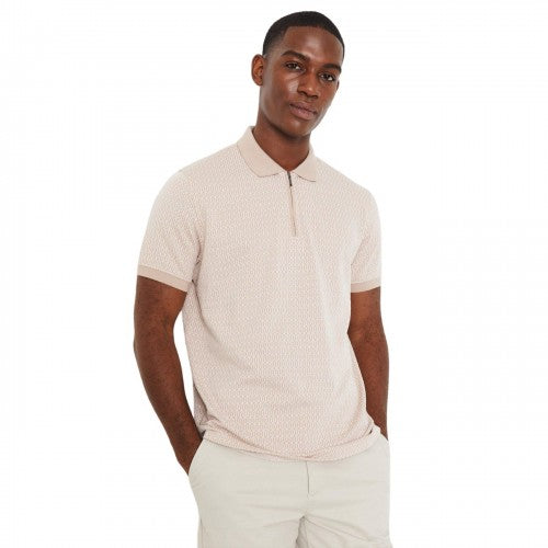 Front - Burton Mens Geometric Linear Polo Shirt