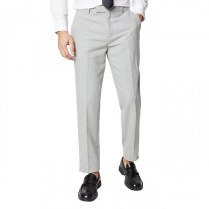 Front - Burton Mens Tweed Slim Suit Trousers