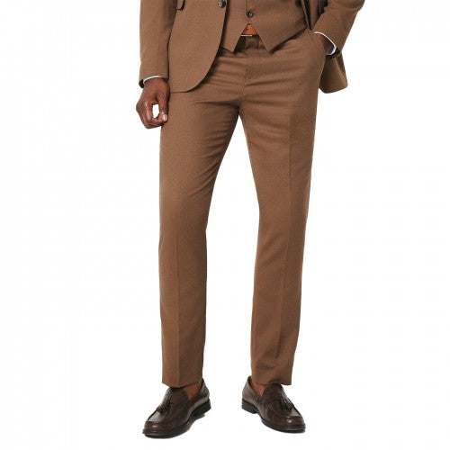 Front - Burton Mens Weave Plain Slim Suit Trousers